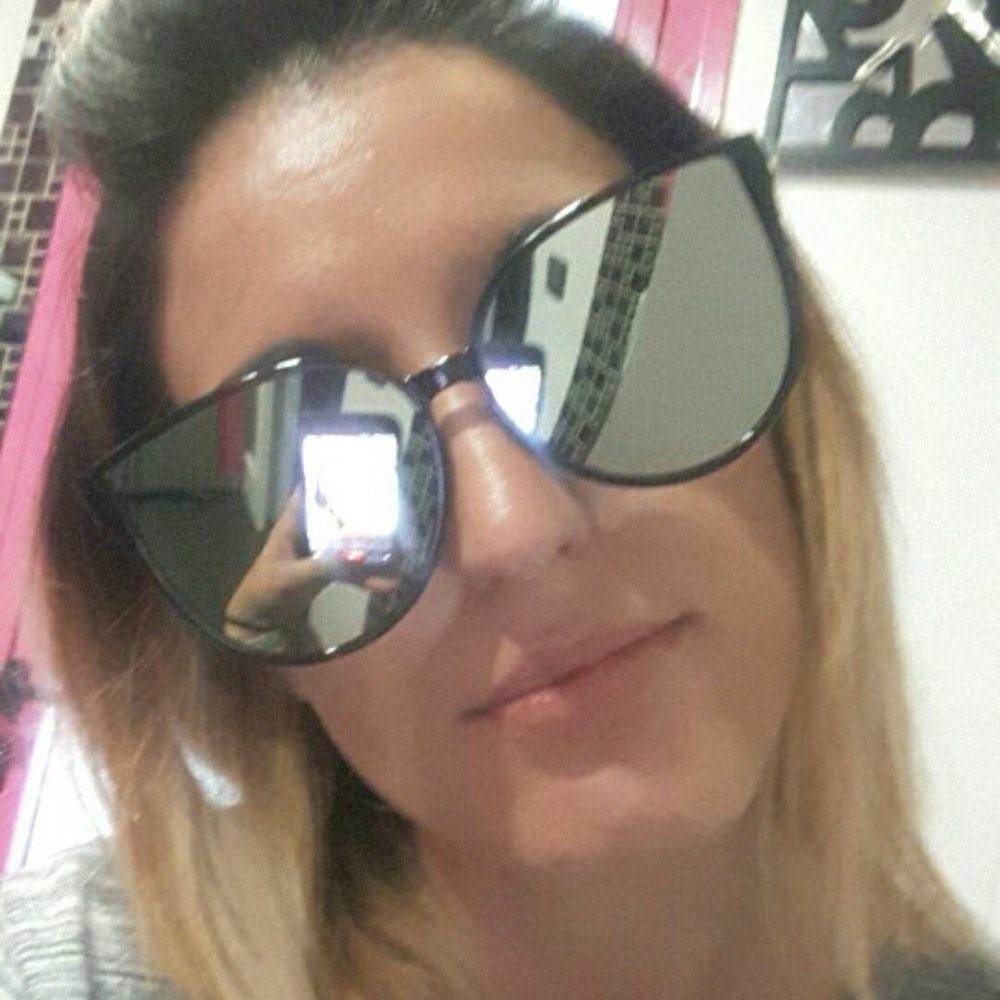Oversized Silver Cat Eye Sunglasses - Picture 5 of 7